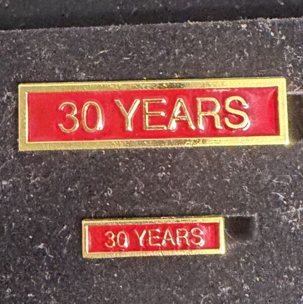 Victoria Ambulance Long Service Clasp (Translucent Red on Gold)