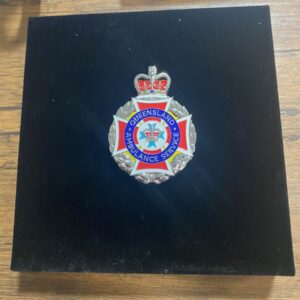 Queensland Ambulance Medal Box - Velvet Look (180mm x 180mm)