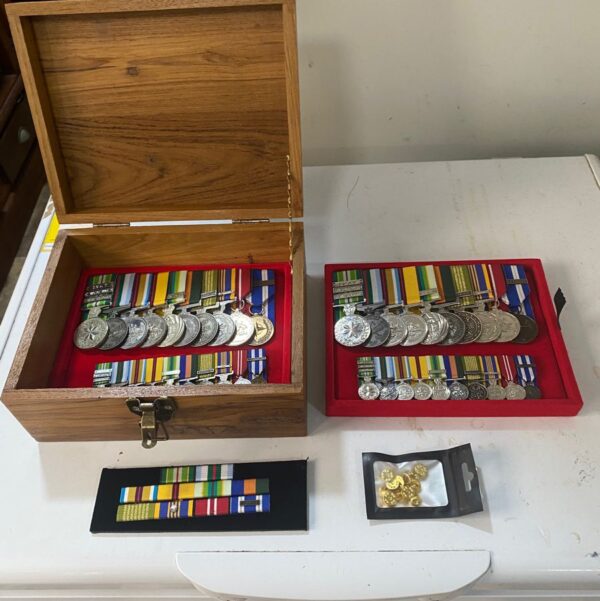 Teak Medal Box - Wood two layer